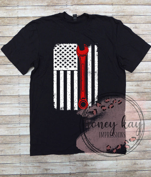 Wrench Flag Distressed