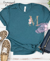DTF Leopard Floral Initial