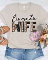 DTF Lineman Wife Half Leopard