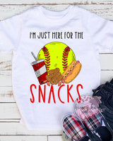 DTF Snacks Softball No Bow Youth