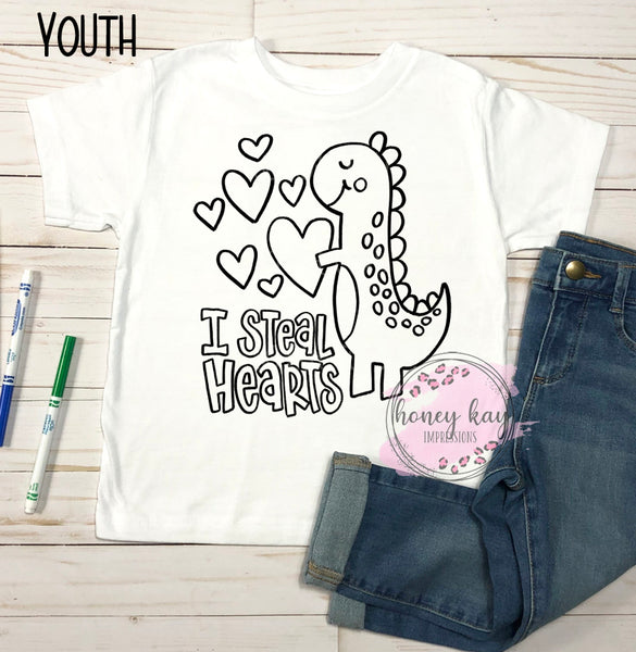 Heart Dinosaur Coloring Youth